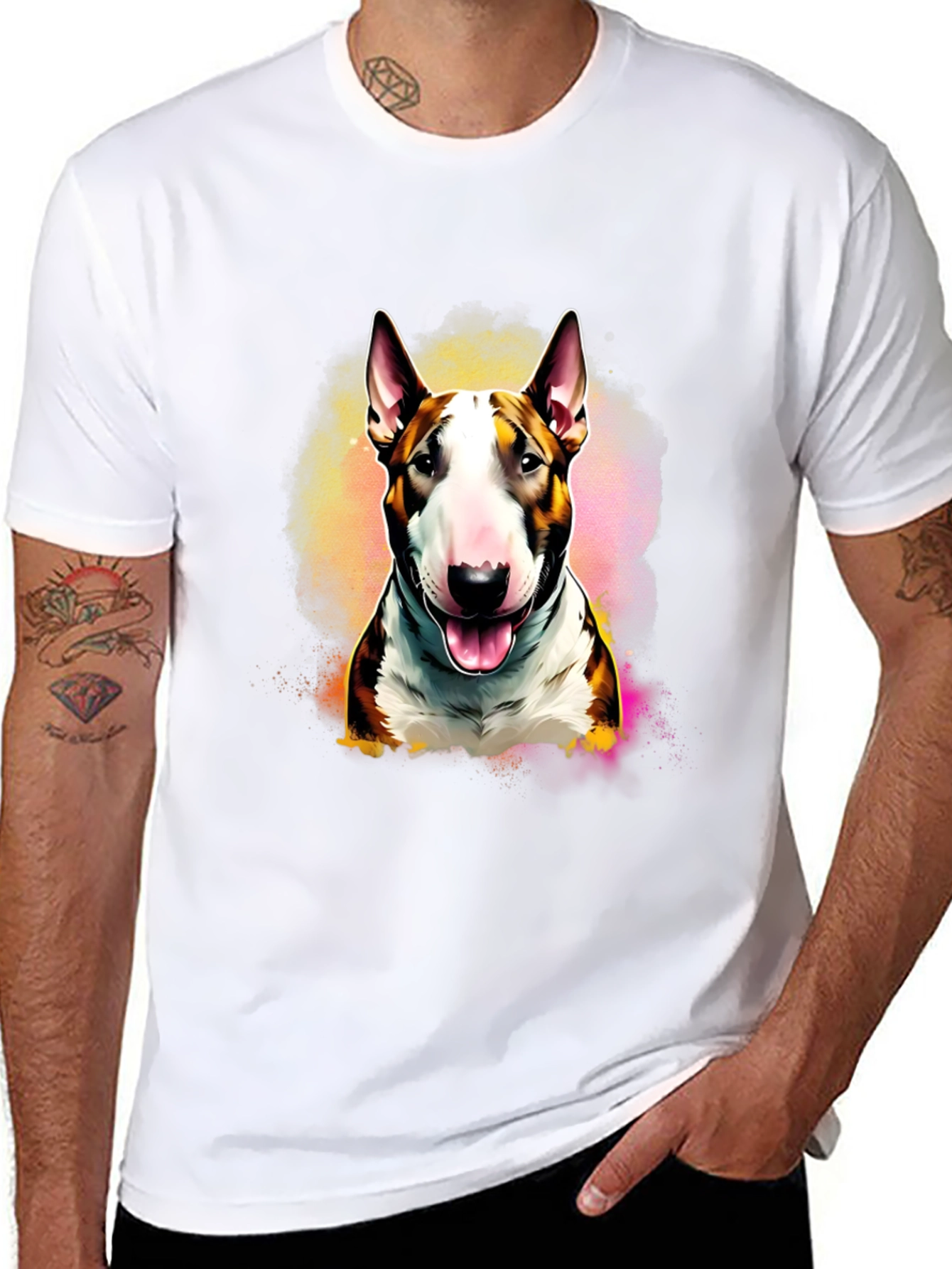 Bull Terrier Art T-Shirt - Unique Dog Lover Tee