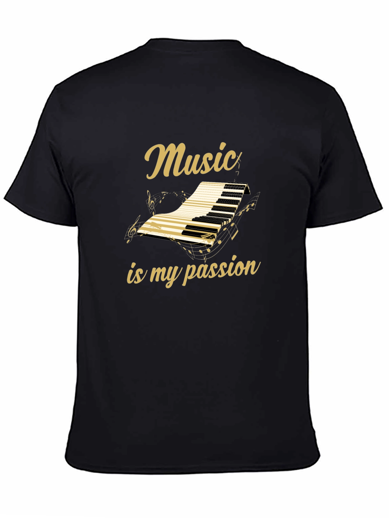 Music is My Passion Graphic Tee - Black Cotton