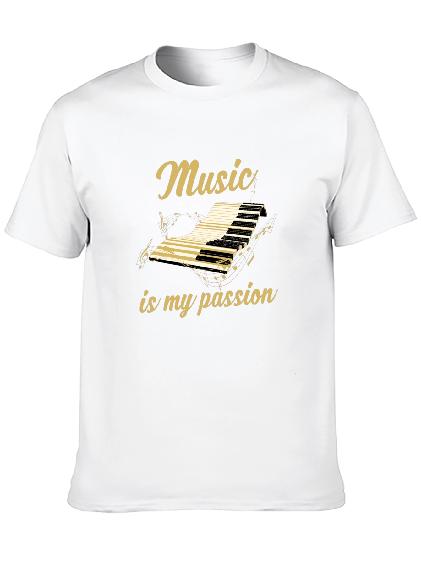 Music is My Passion Graphic Tee - Black Cotton