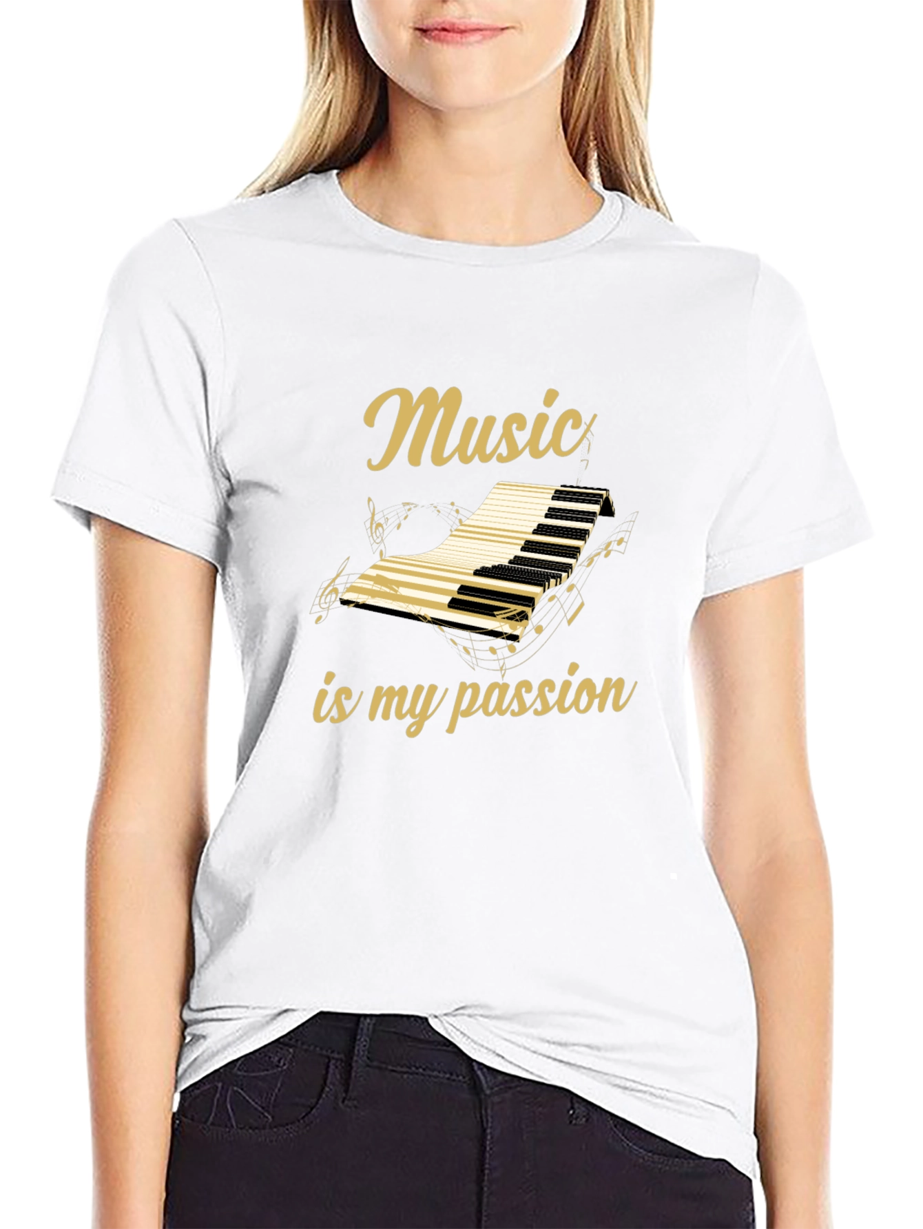 Music is My Passion Graphic Tee - Black Cotton