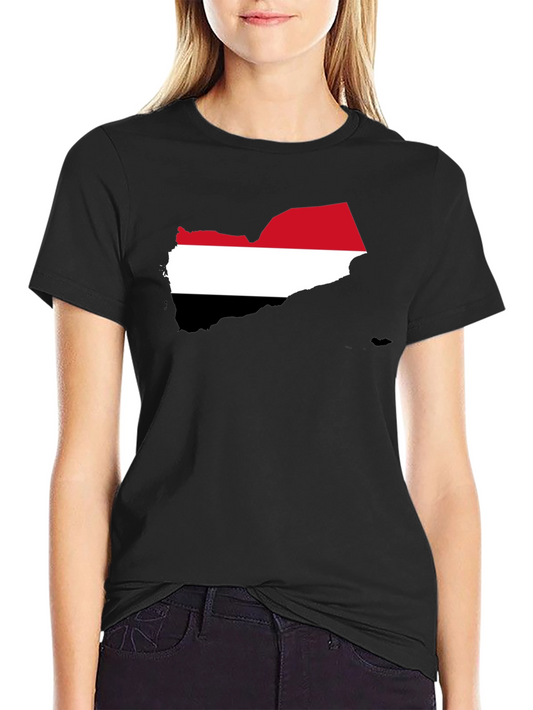 Yemen Flag Map T-Shirt - Black