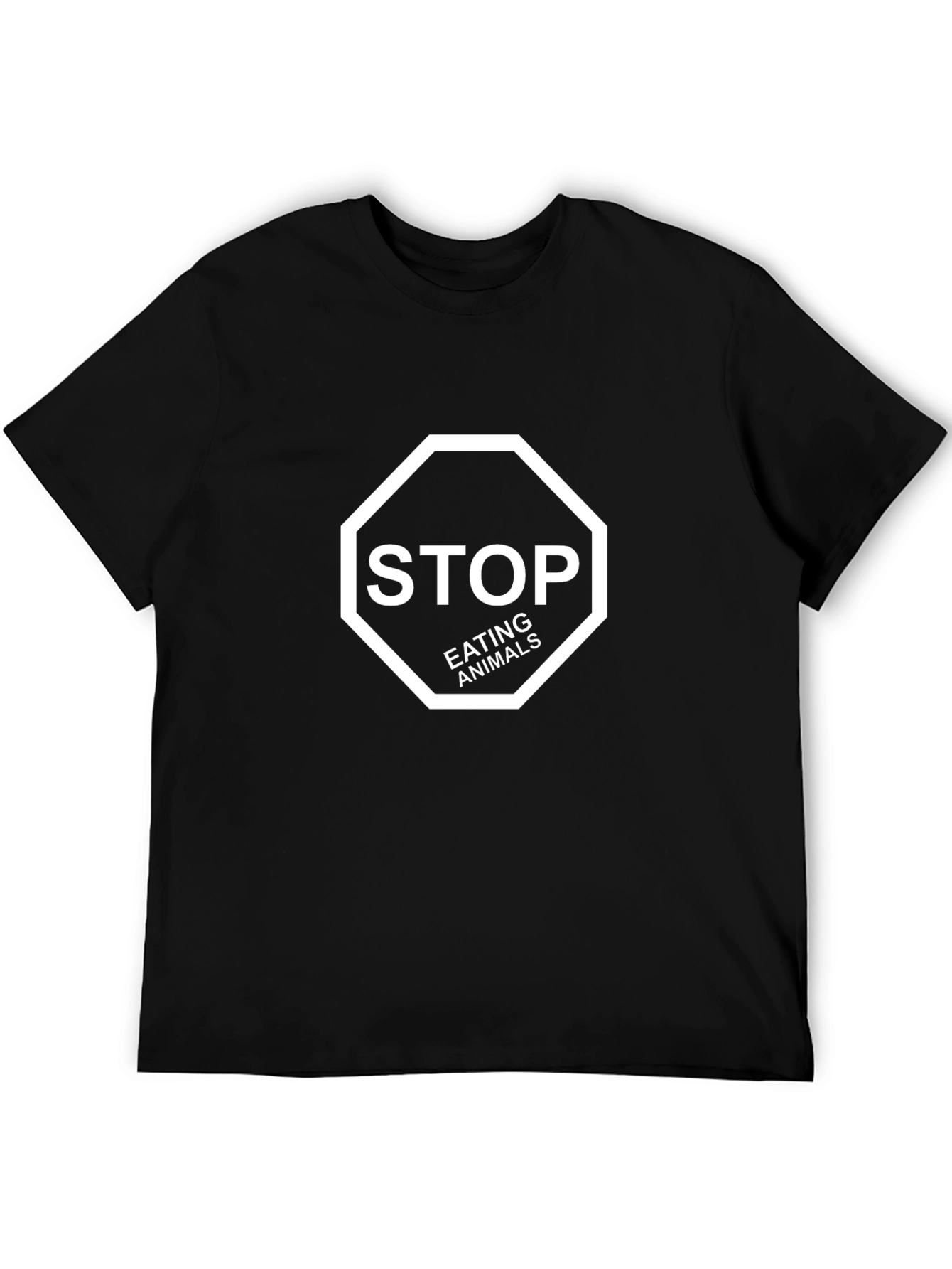 Stop Eating Animals Black Graphic Tee