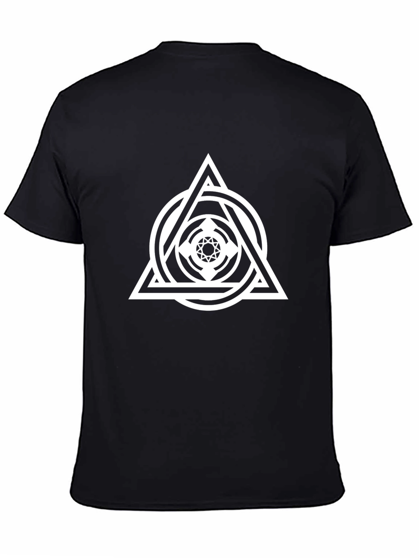 Geometric Symbol Graphic Black T-Shirt