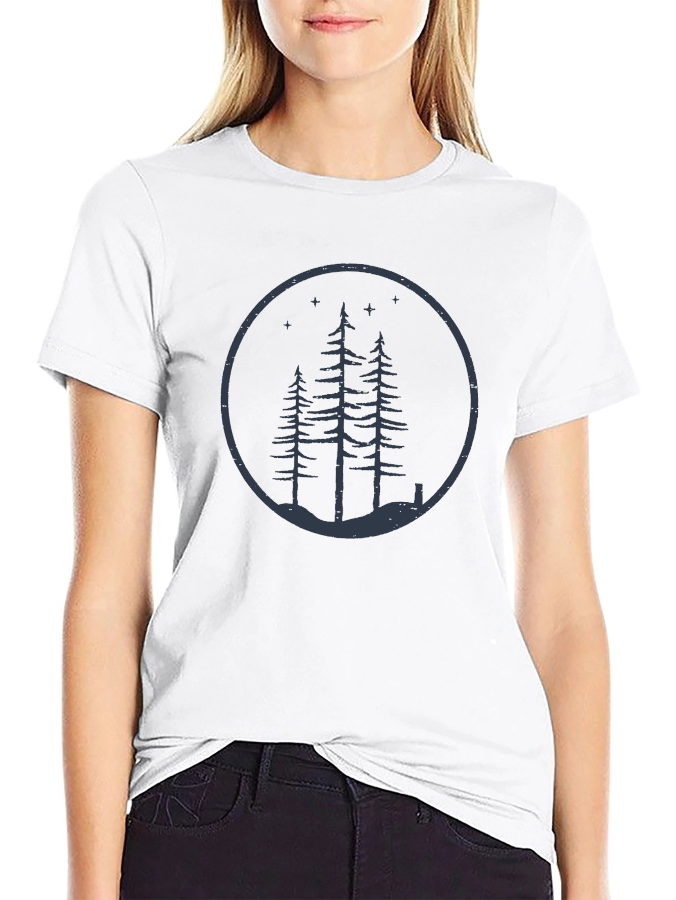 Mens Black Forest Circle Graphic Tee