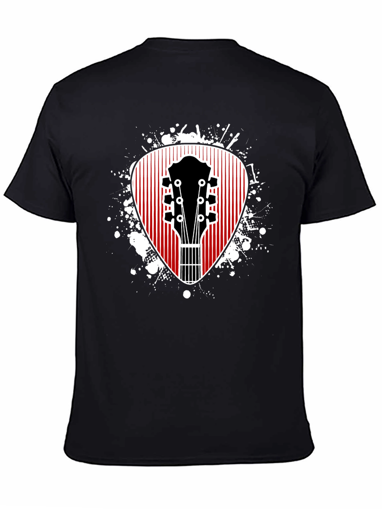 Guitar Pick Graphic Tee - Musicians Black T-Shirt