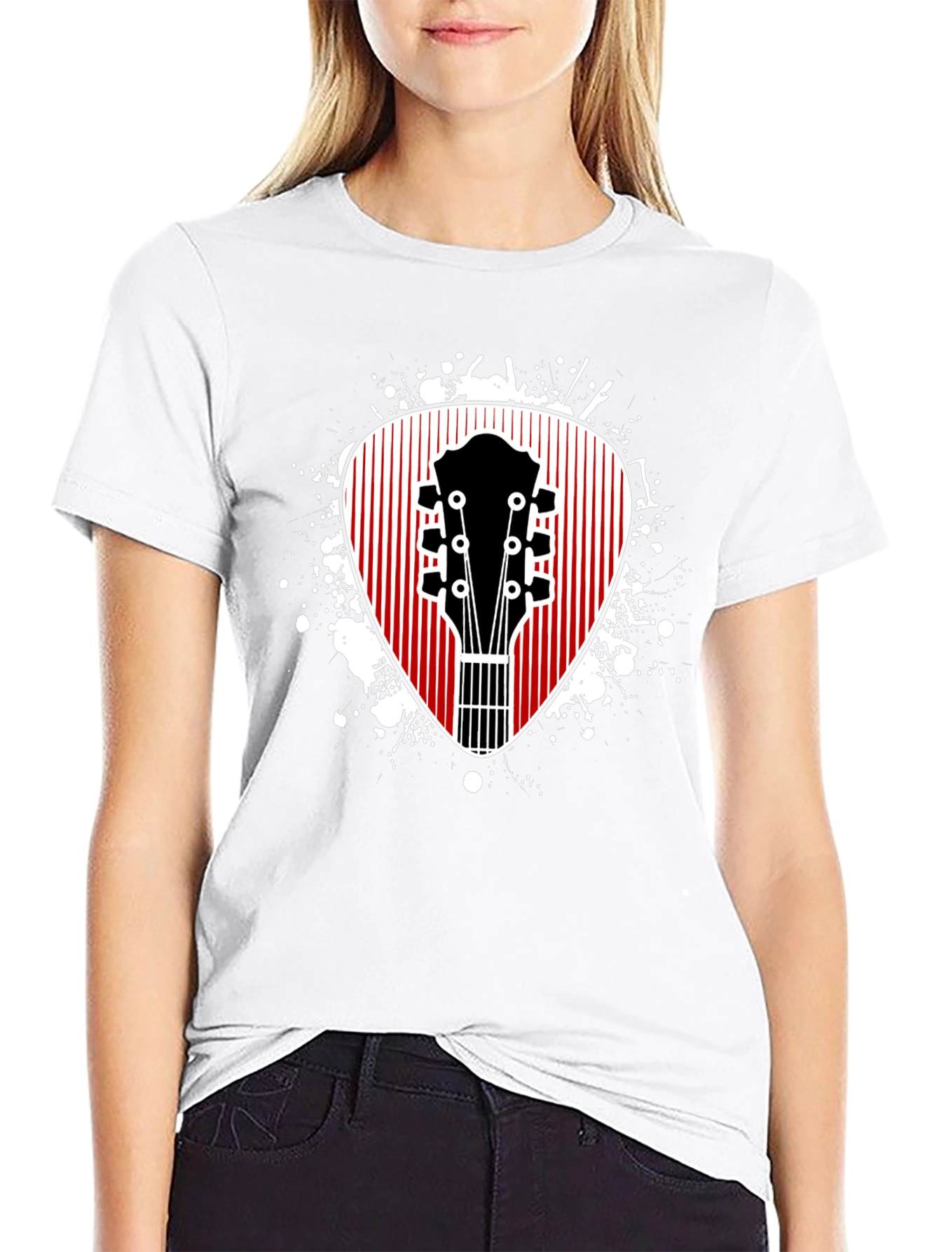Guitar Pick Graphic Tee - Musicians Black T-Shirt