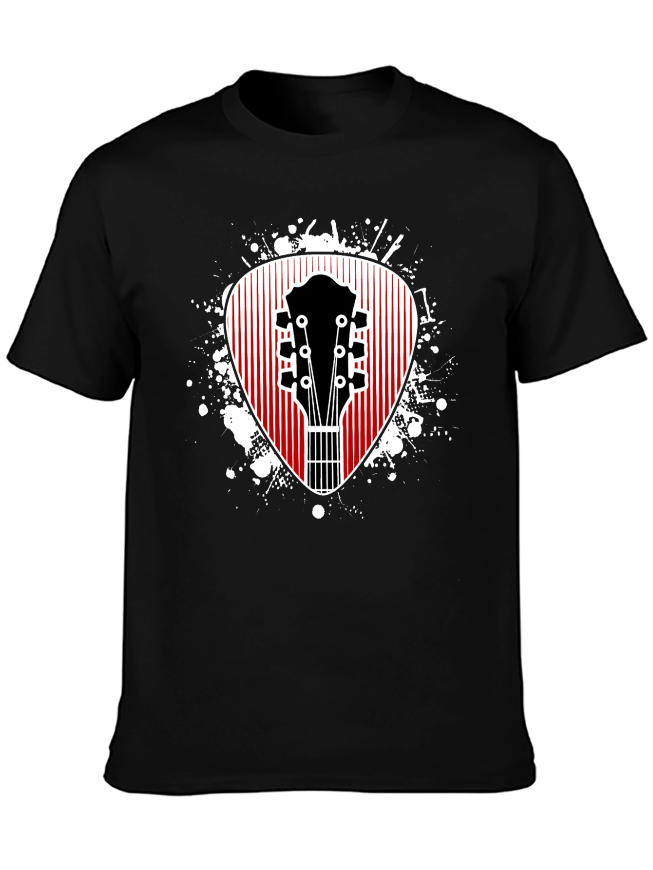 Guitar Pick Graphic Tee - Musicians Black T-Shirt