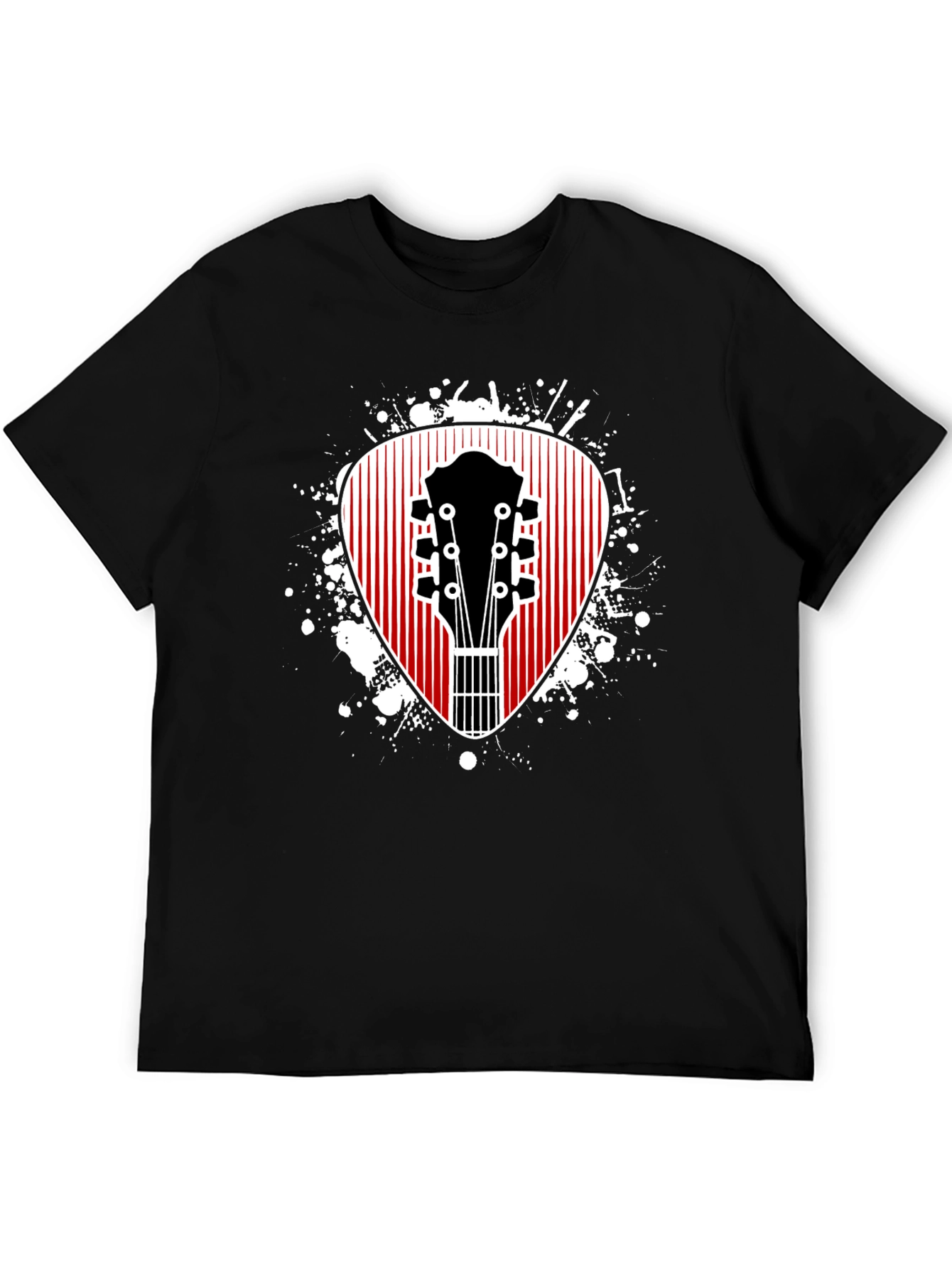 Guitar Pick Graphic Tee - Musicians Black T-Shirt