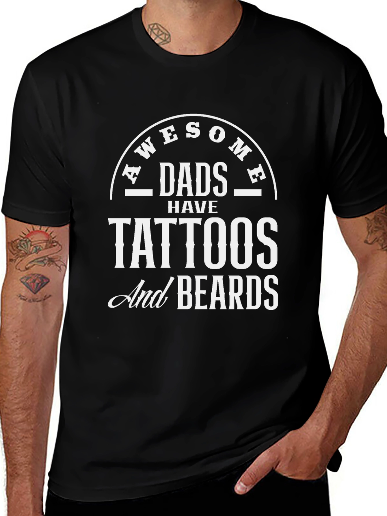 Awesome Dads Tattoos & Beards T-Shirt