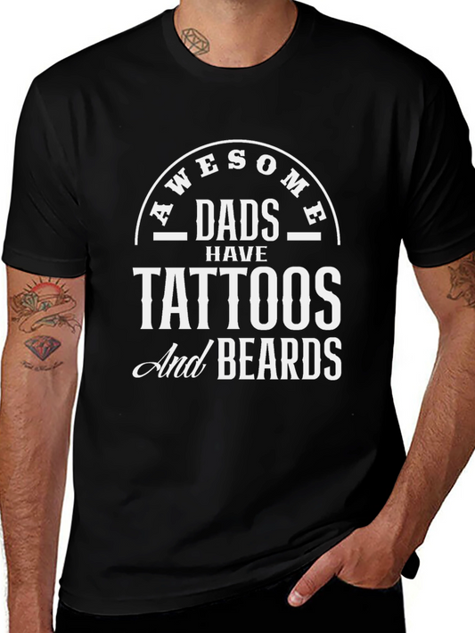 Awesome Dads Tattoos & Beards T-Shirt