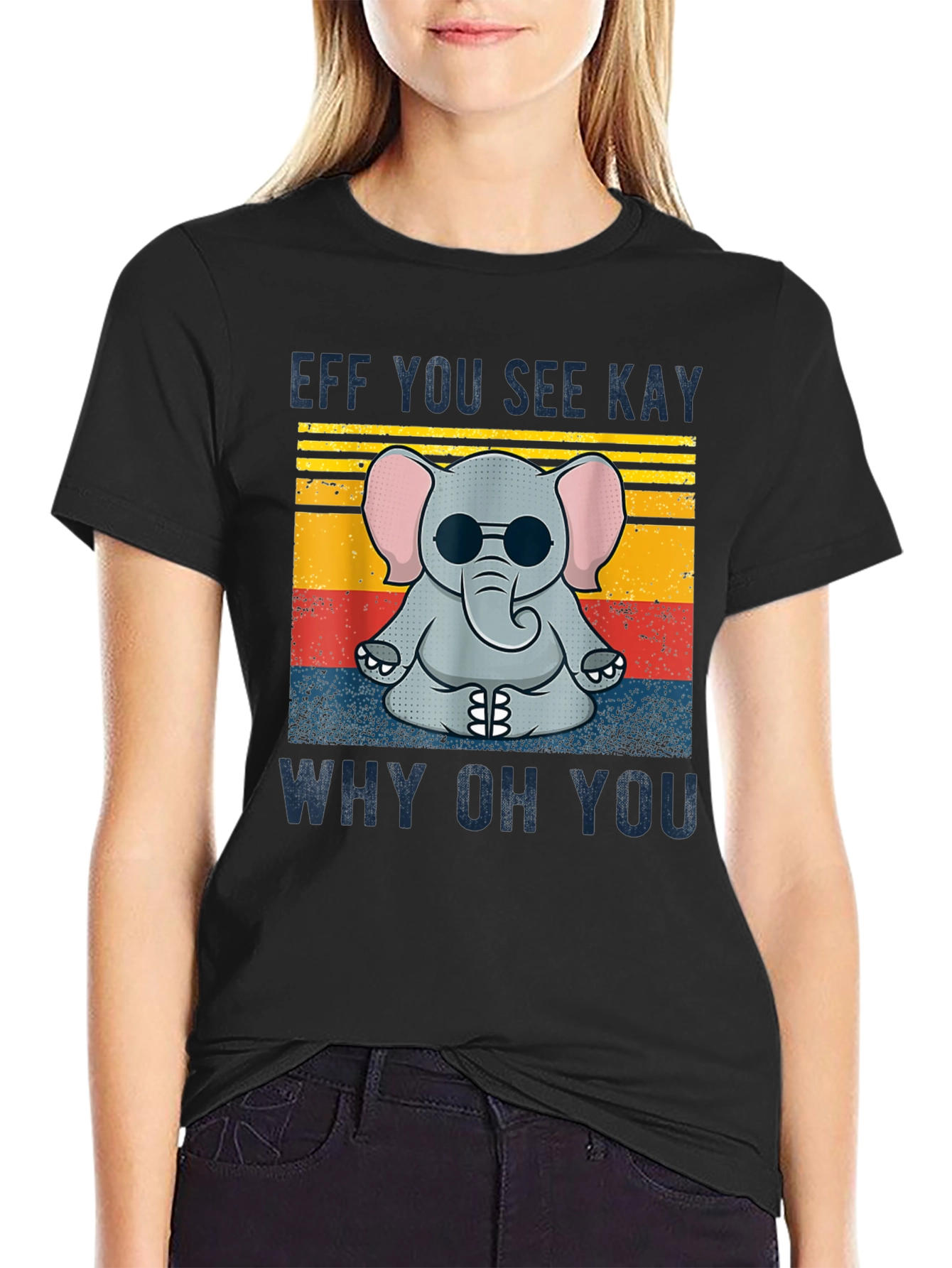 Chill Elephant Graphic Tee - Relaxed Zen Style