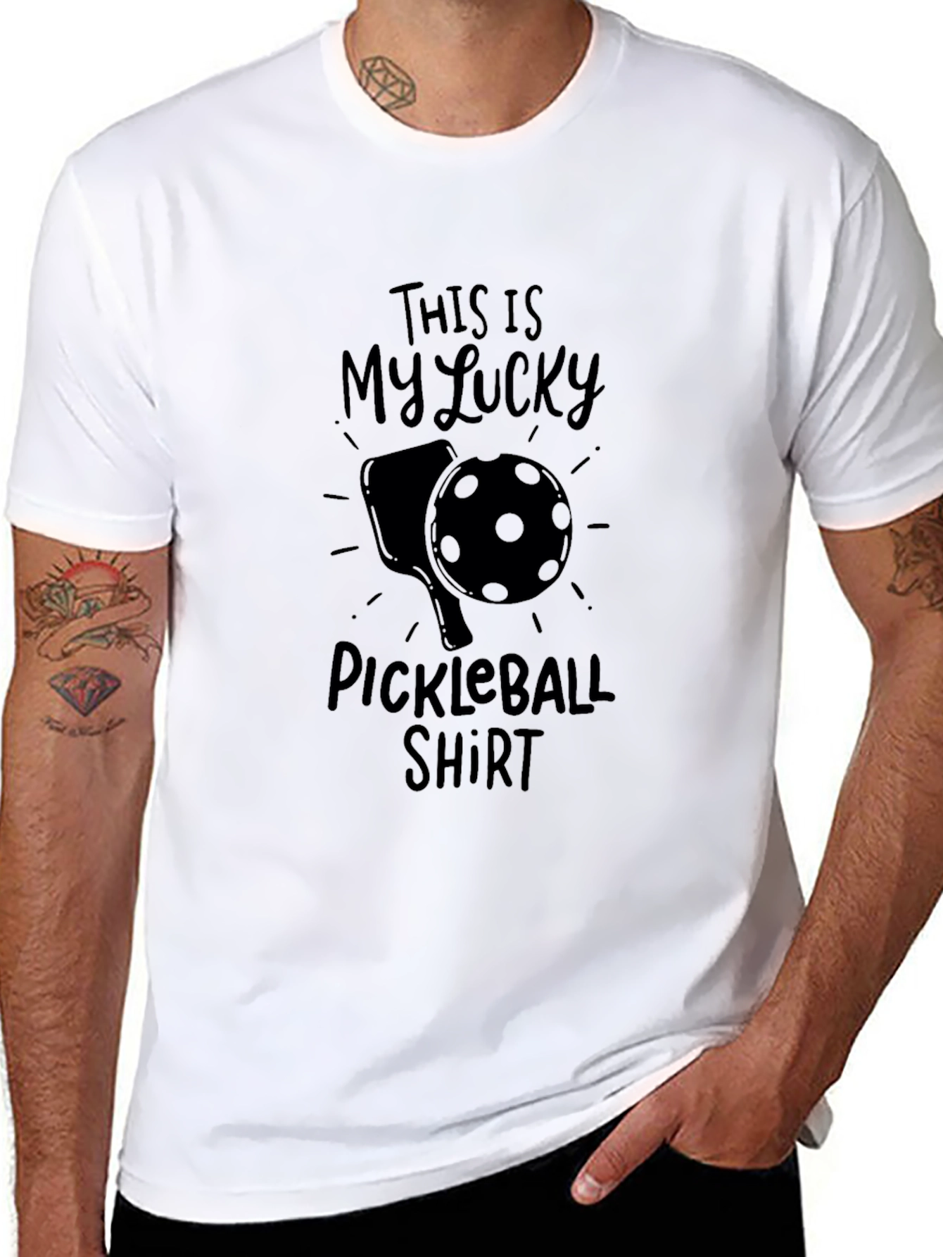 My Lucky Pickleball Shirt - Black Graphic Tee