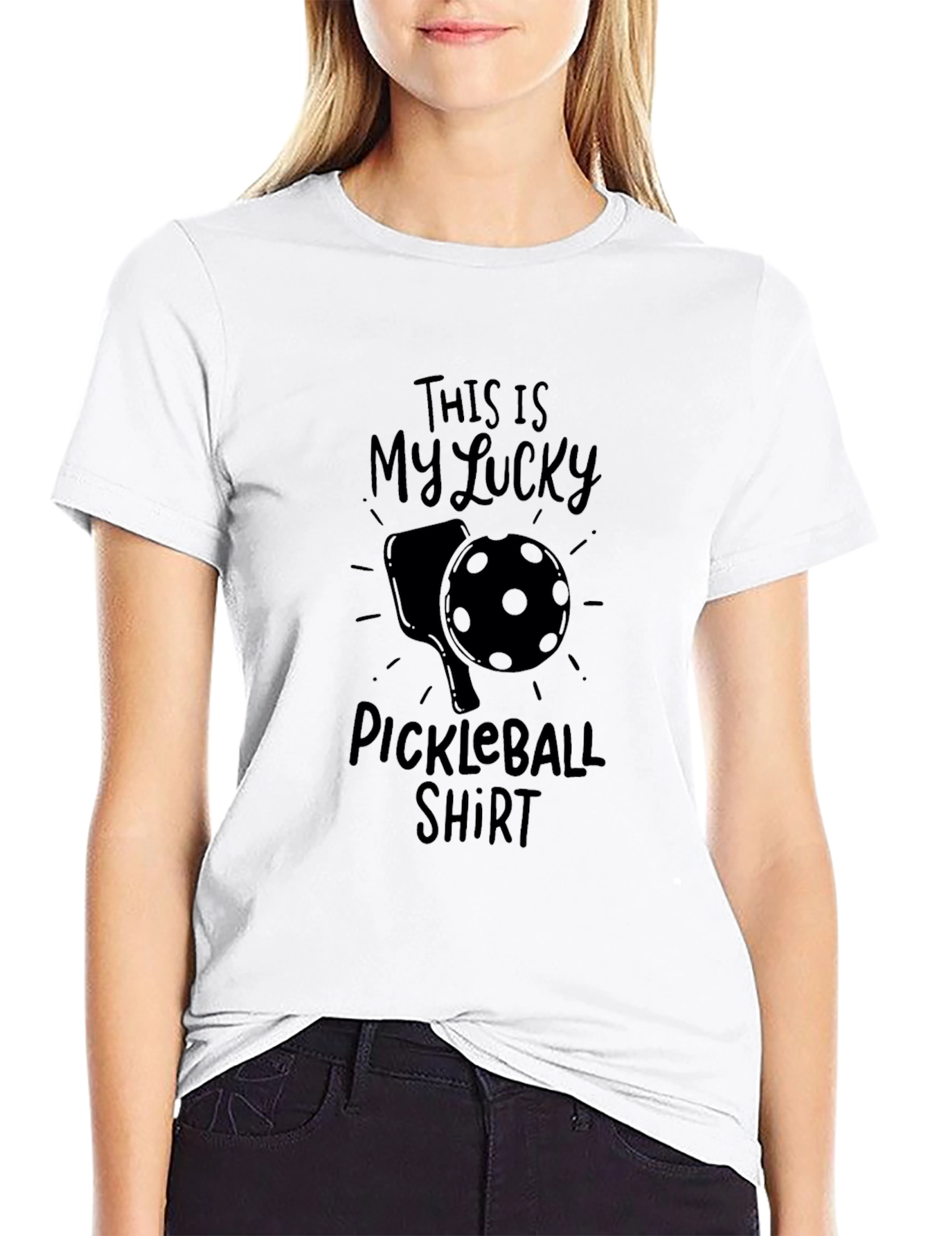 My Lucky Pickleball Shirt - Black Graphic Tee
