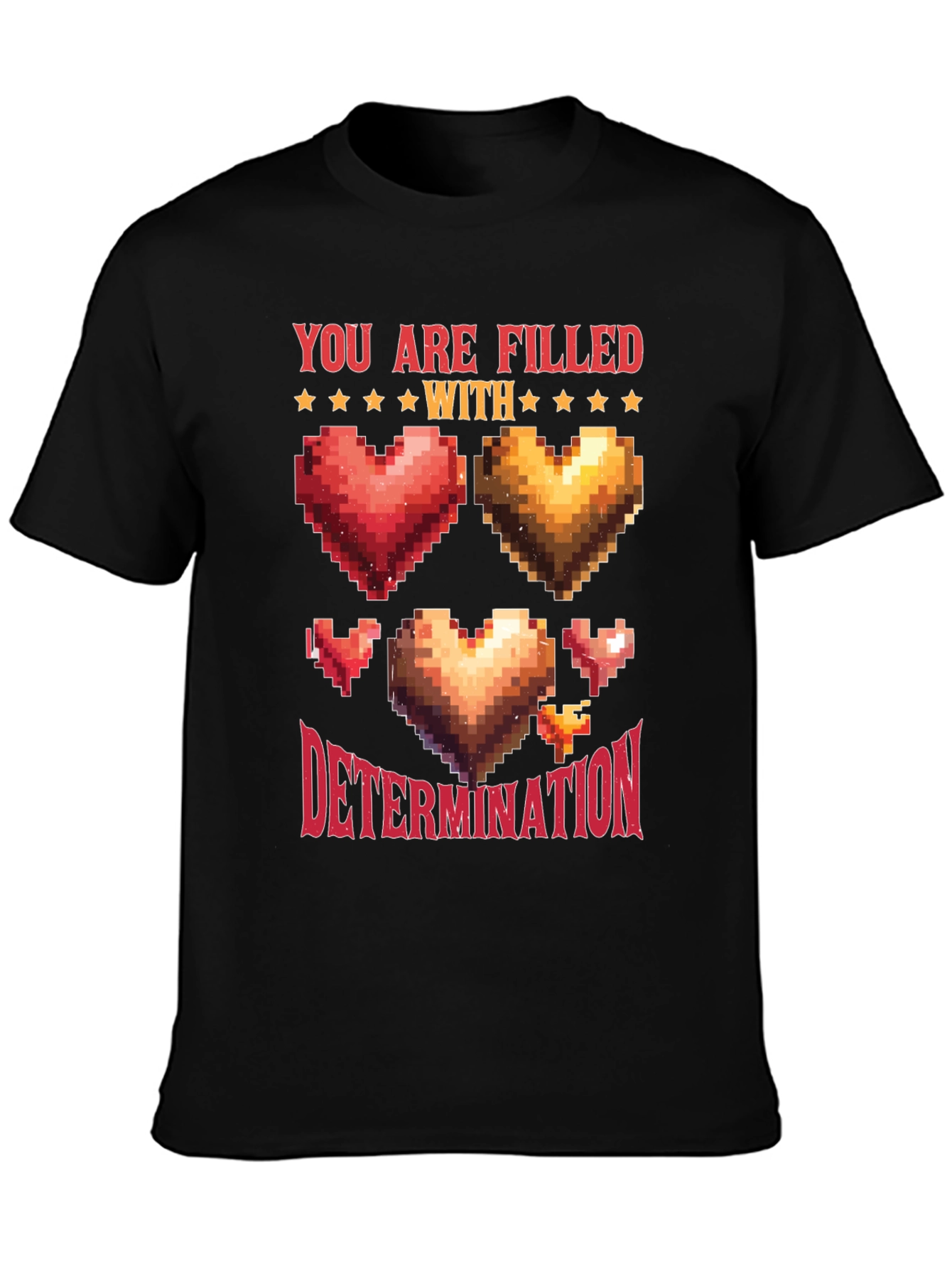 Pixel Heart Determination Graphic T-Shirt