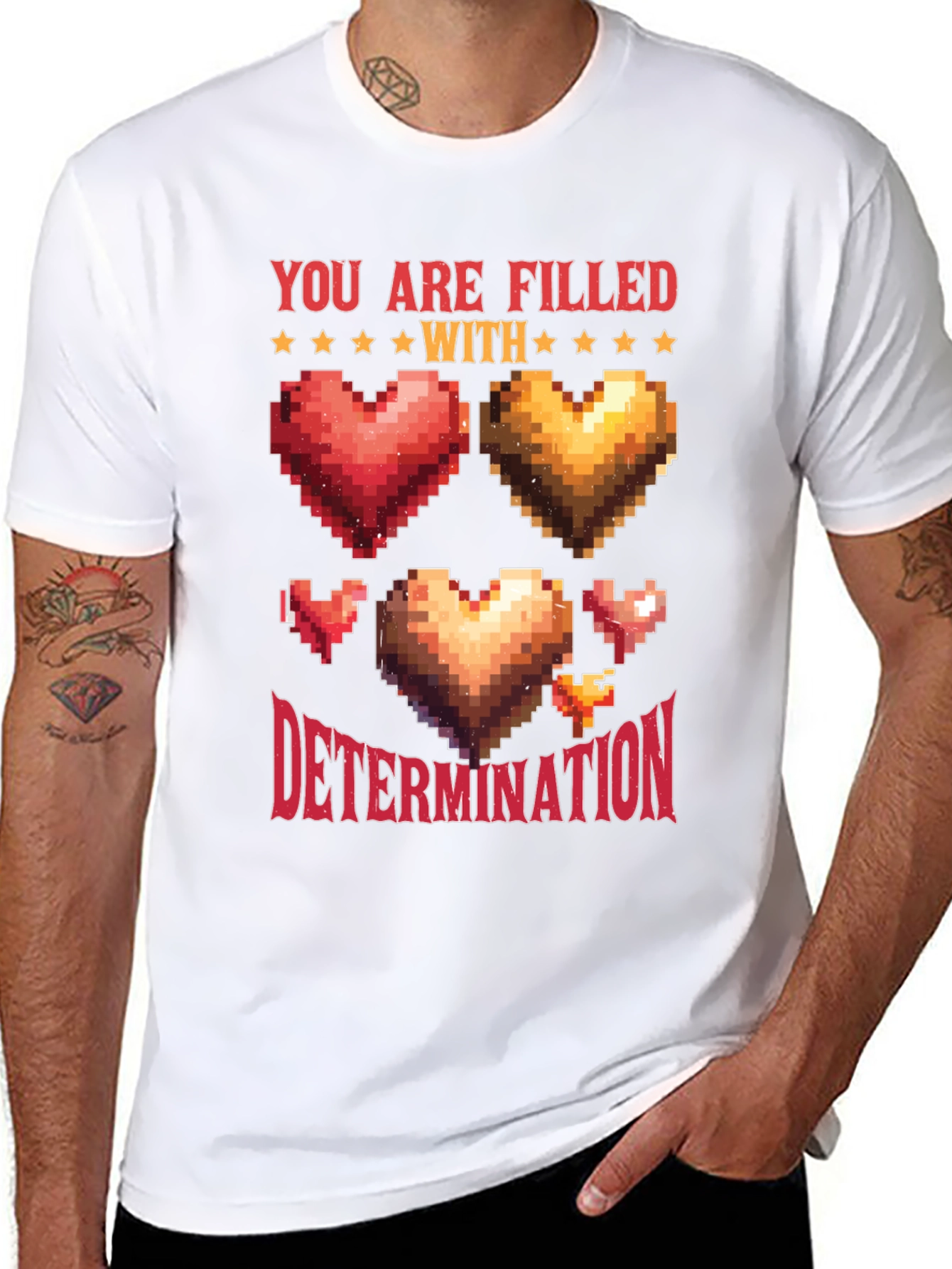 Pixel Heart Determination Graphic T-Shirt