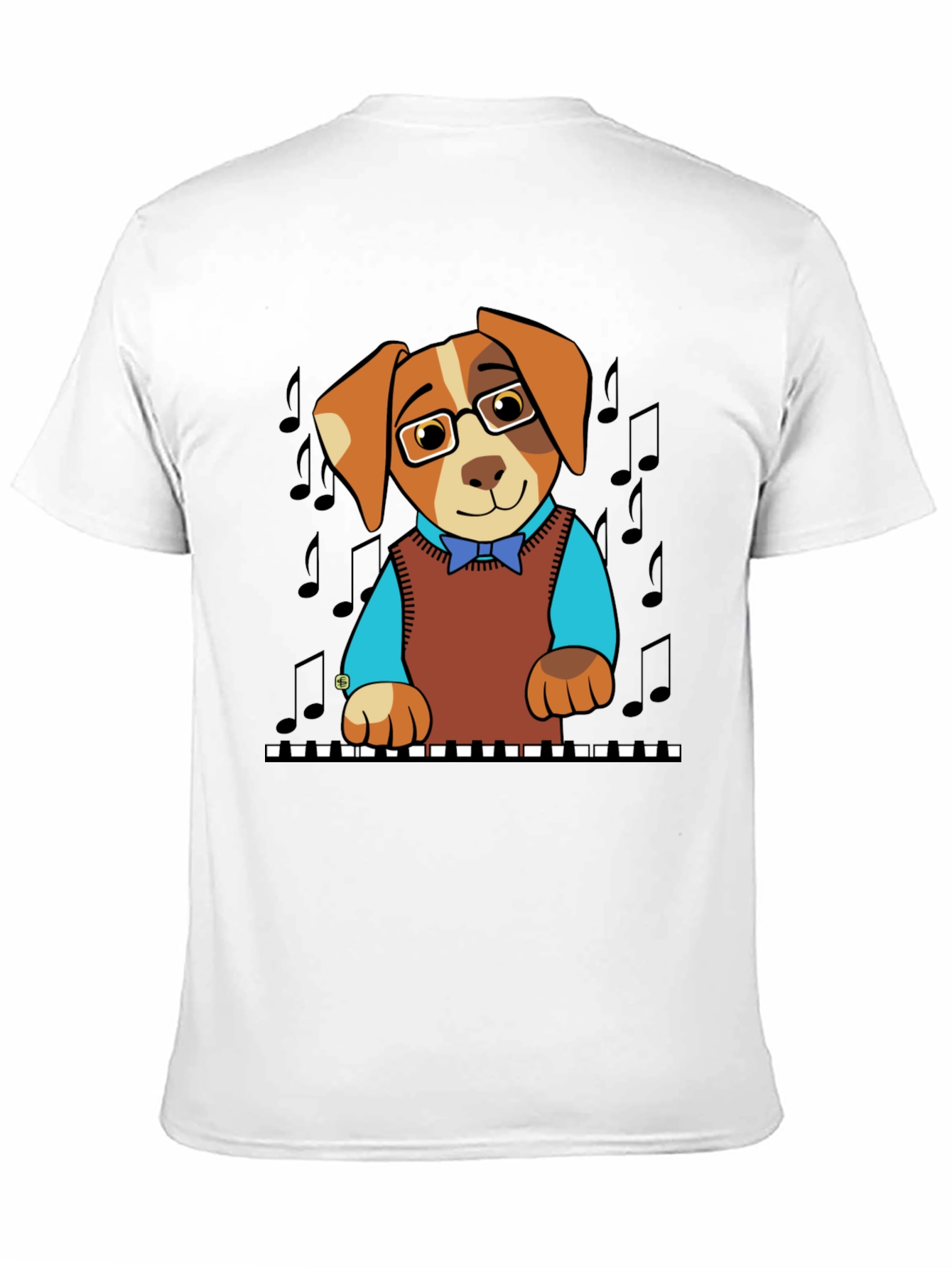 Musical Dog T-Shirt: Piano Player Puppy
