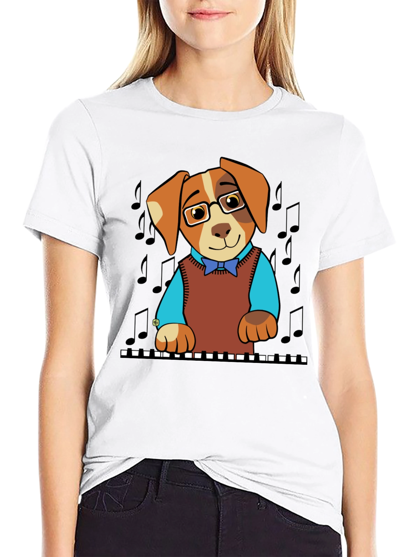 Musical Dog T-Shirt: Piano Player Puppy