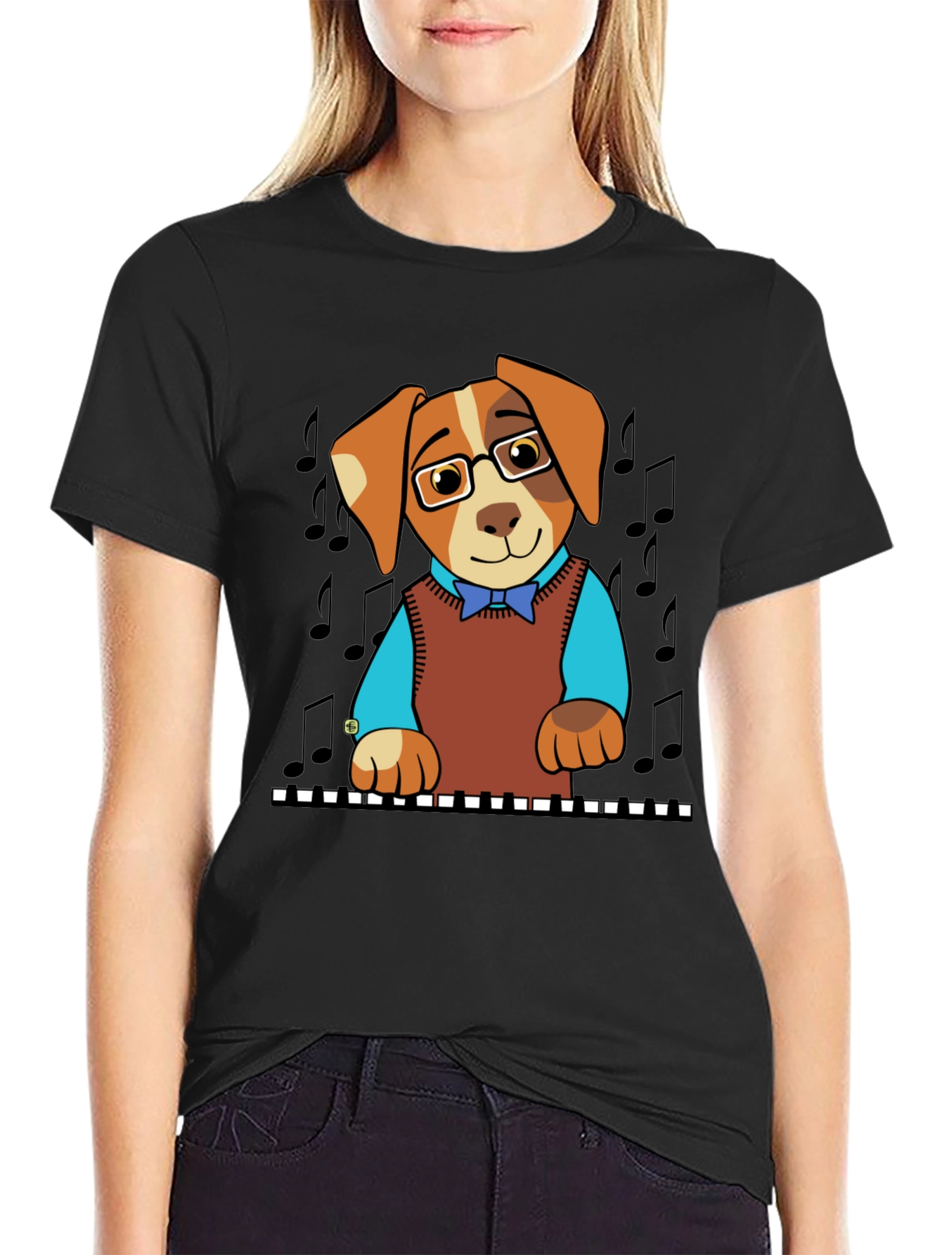 Musical Dog T-Shirt: Piano Player Puppy