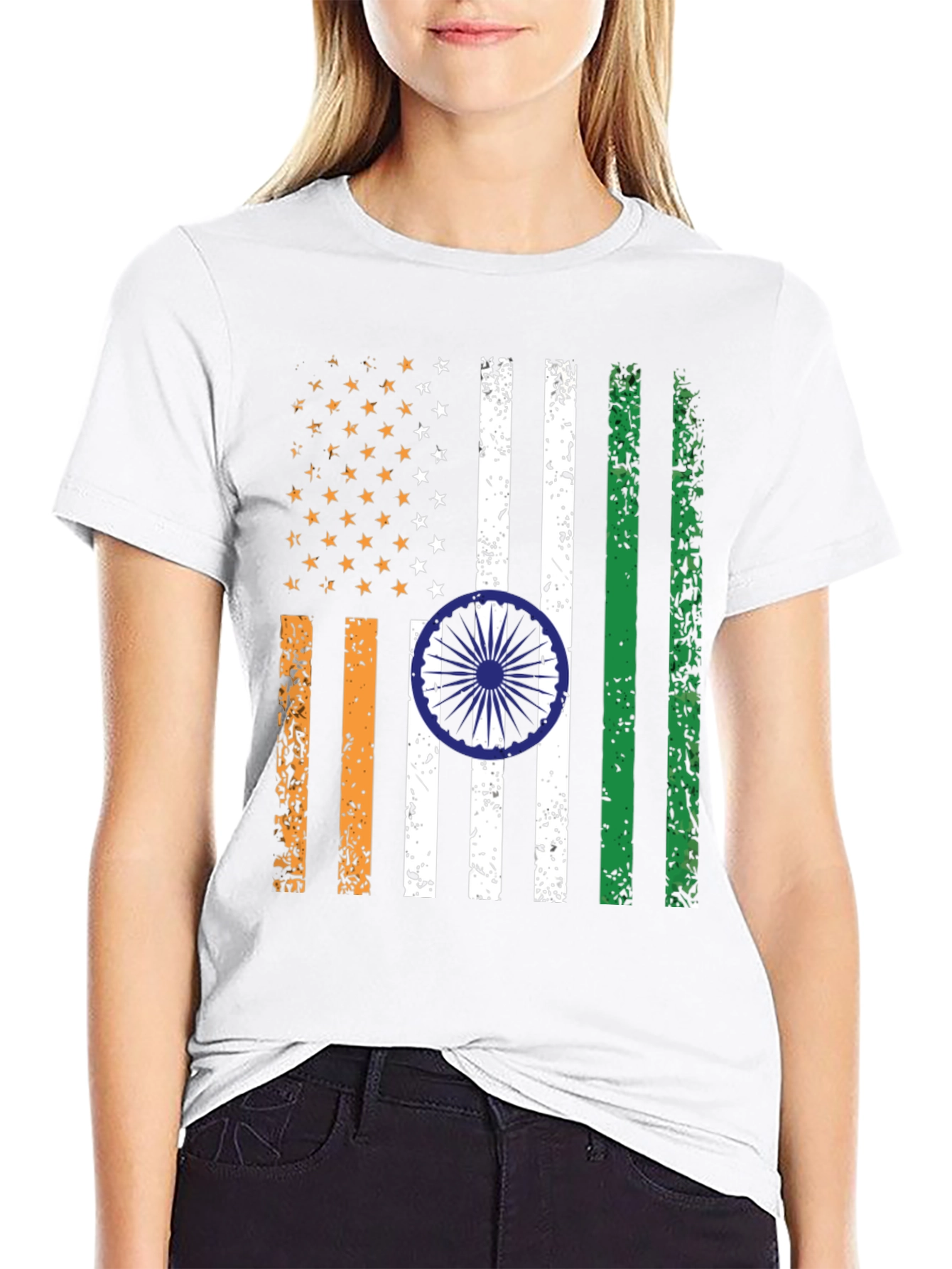 USA India Flag Graphic Tee