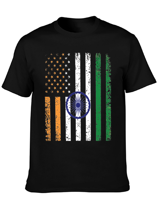USA India Flag Graphic Tee