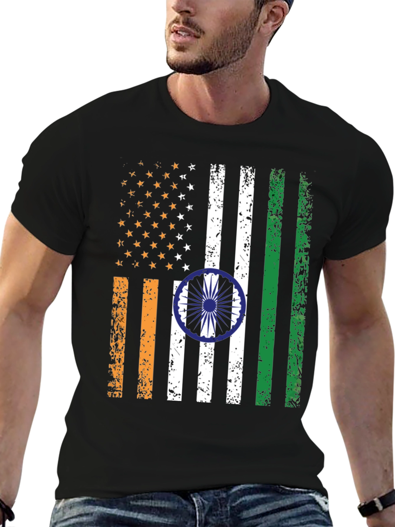 USA India Flag Graphic Tee