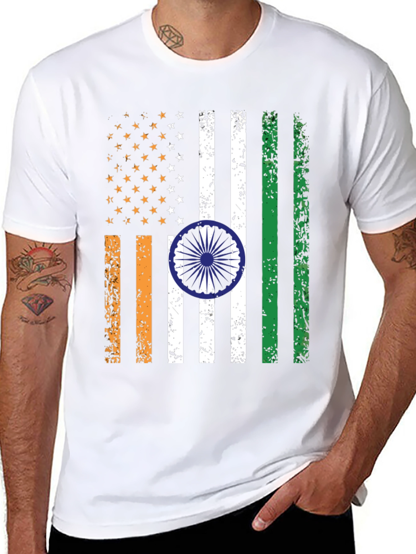 USA India Flag Graphic Tee