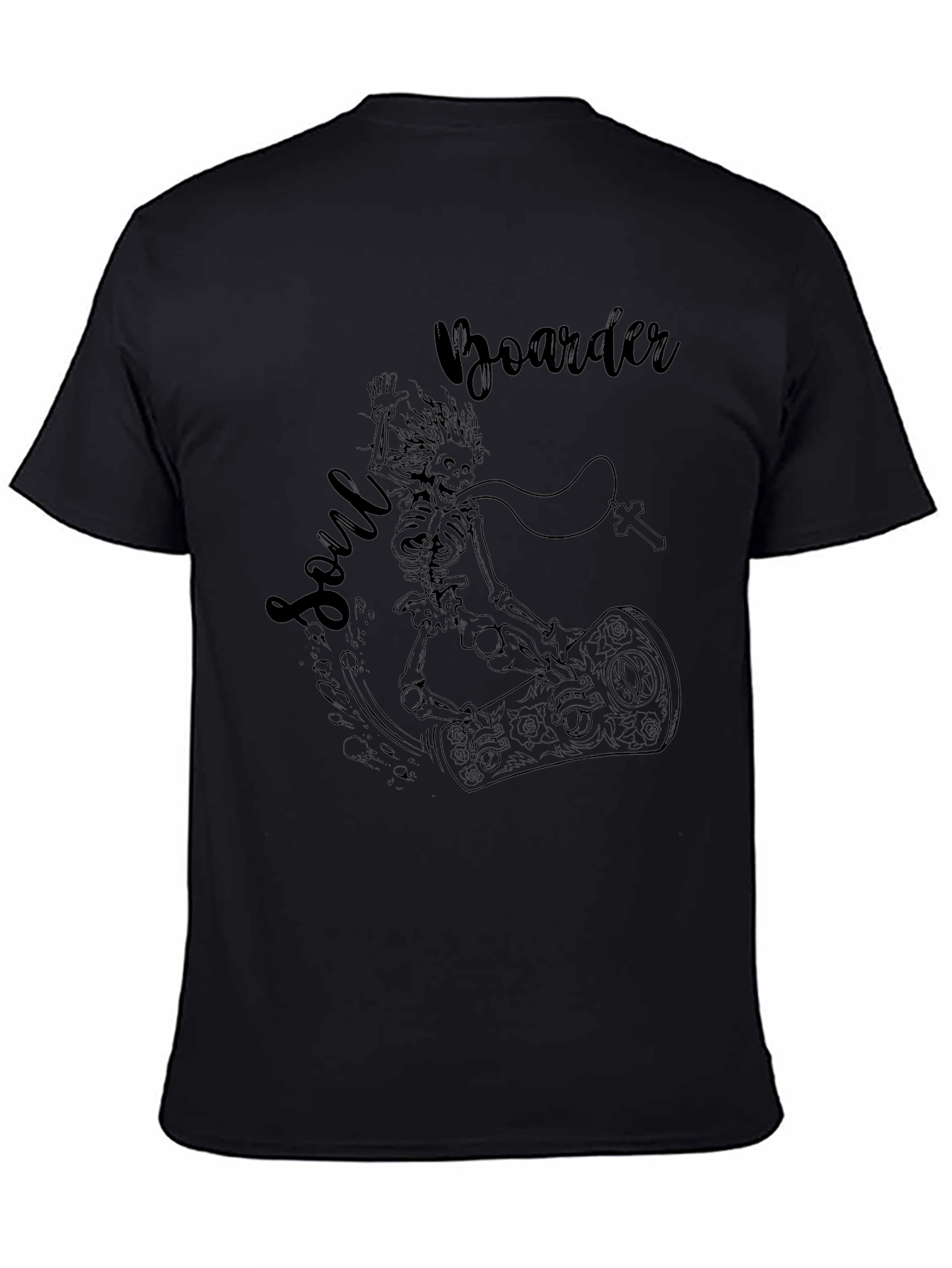 Soul Boarder Black Tee - Skeleton Graphic T-Shirt