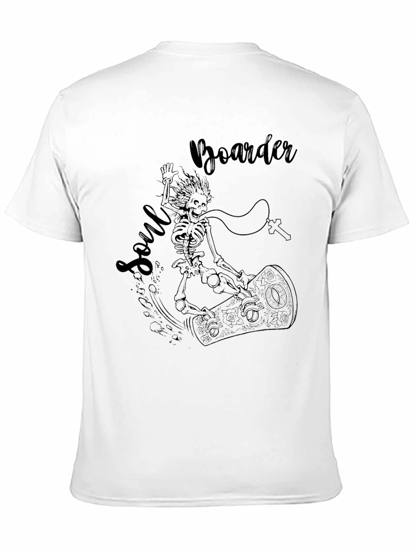 Soul Boarder Black Tee - Skeleton Graphic T-Shirt