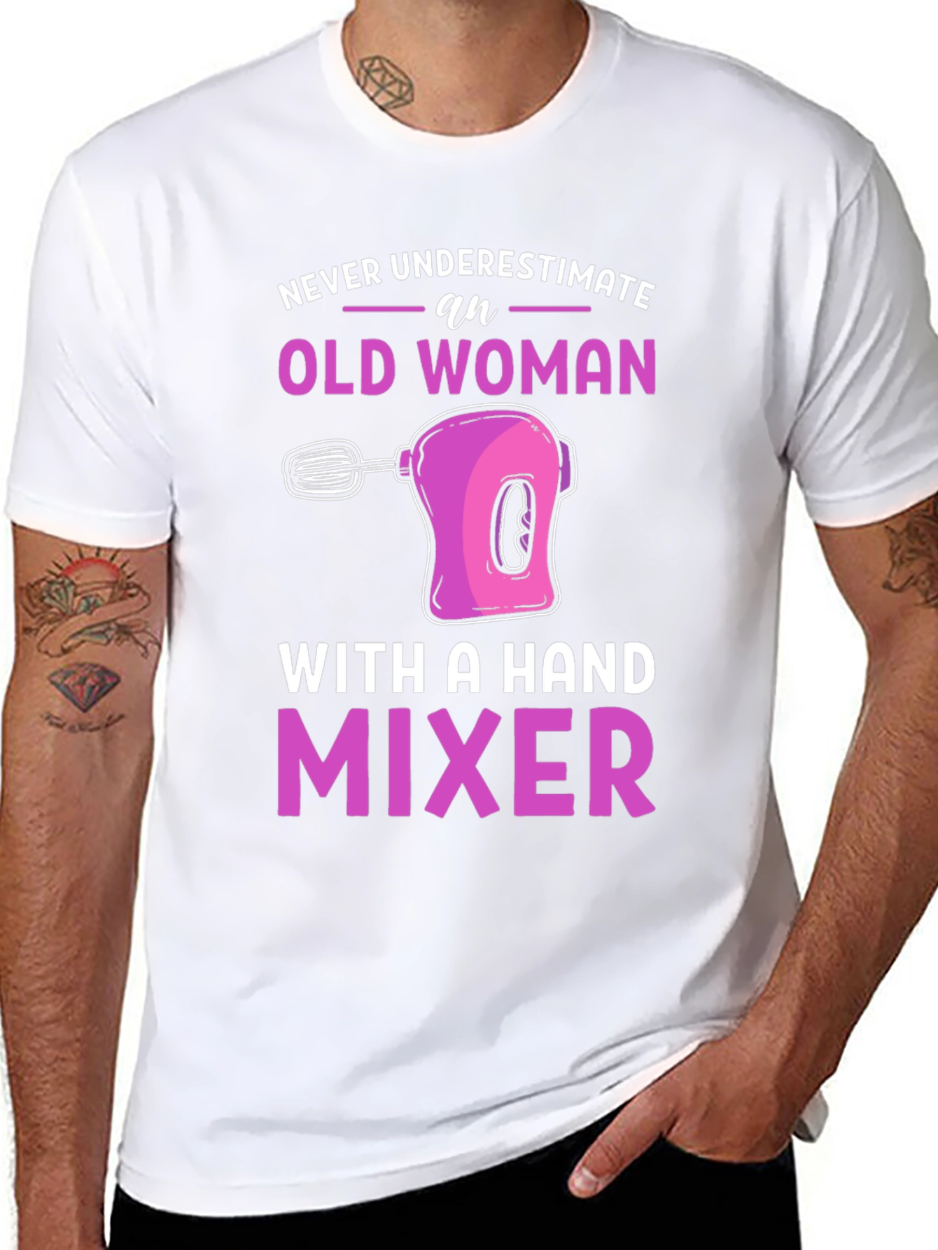 Old Woman Hand Mixer Graphic Tee