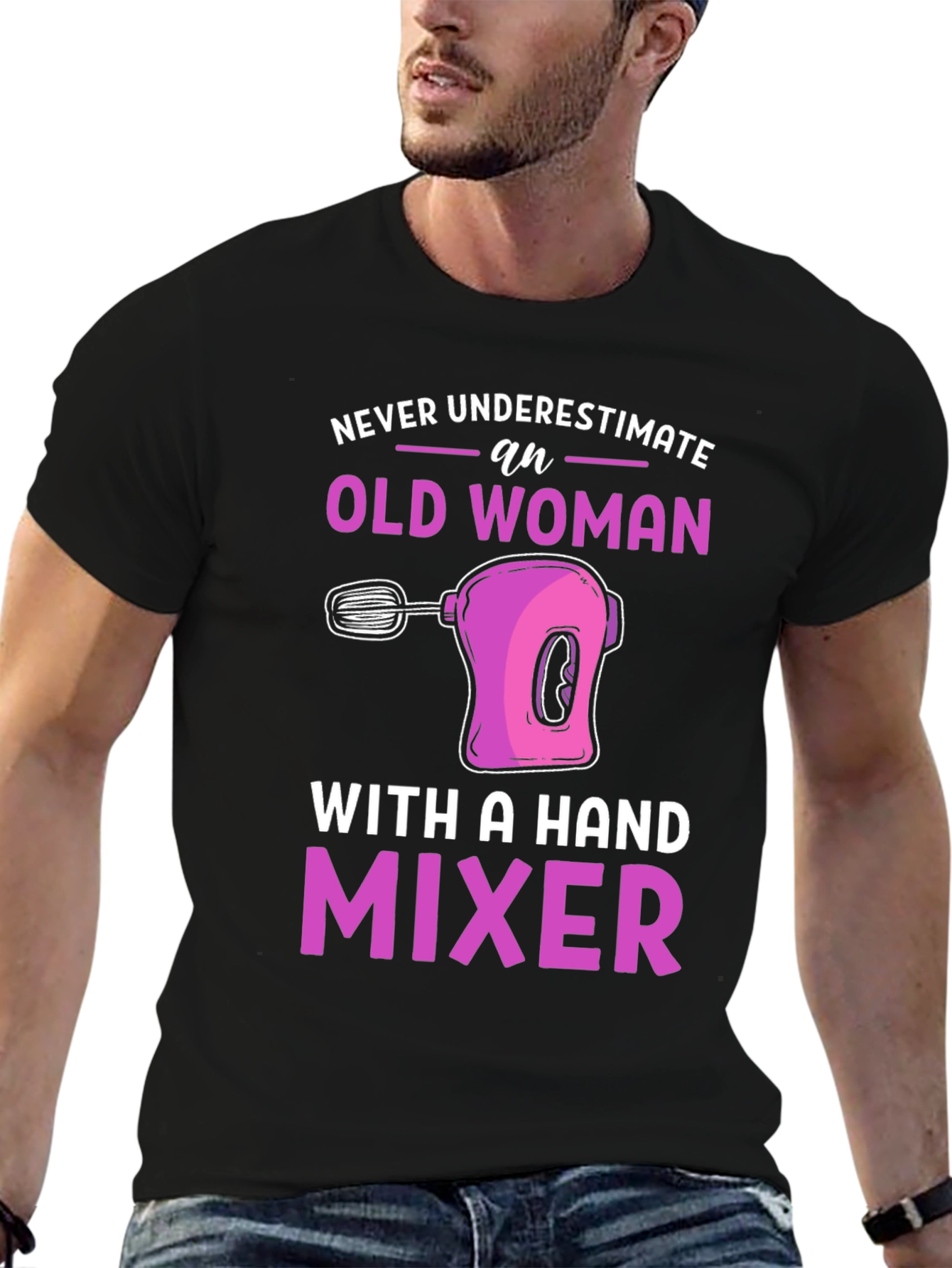 Old Woman Hand Mixer Graphic Tee