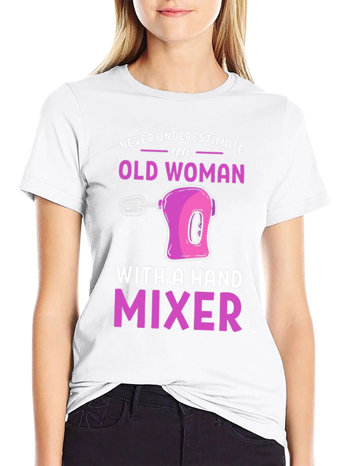 Old Woman Hand Mixer Graphic Tee