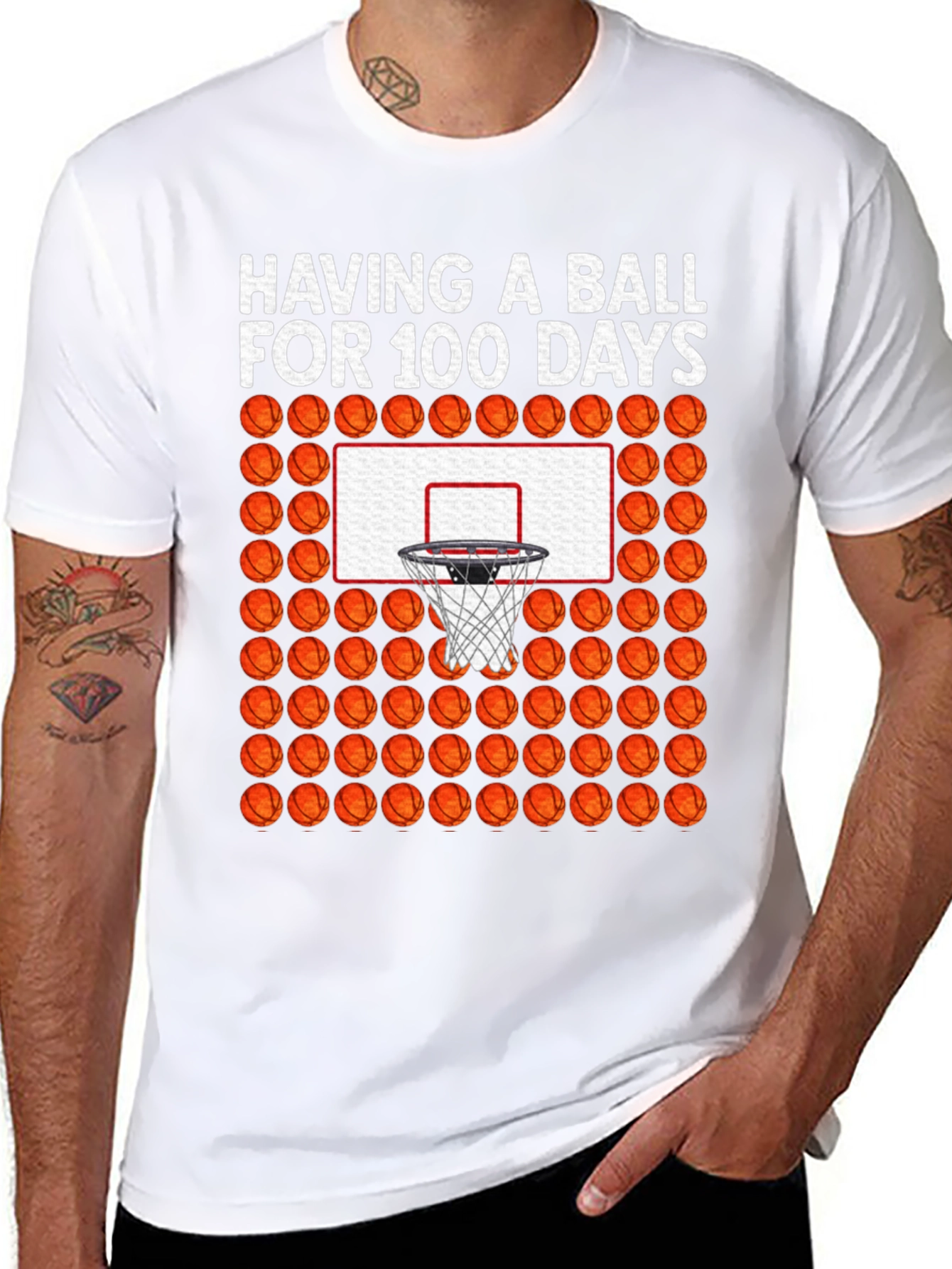 100 Days of School Basketball T-Shirt