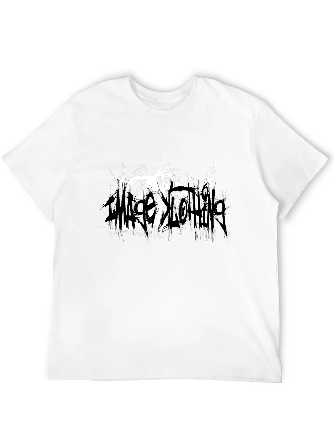 Black T-Shirt with Abstract White Graphic
