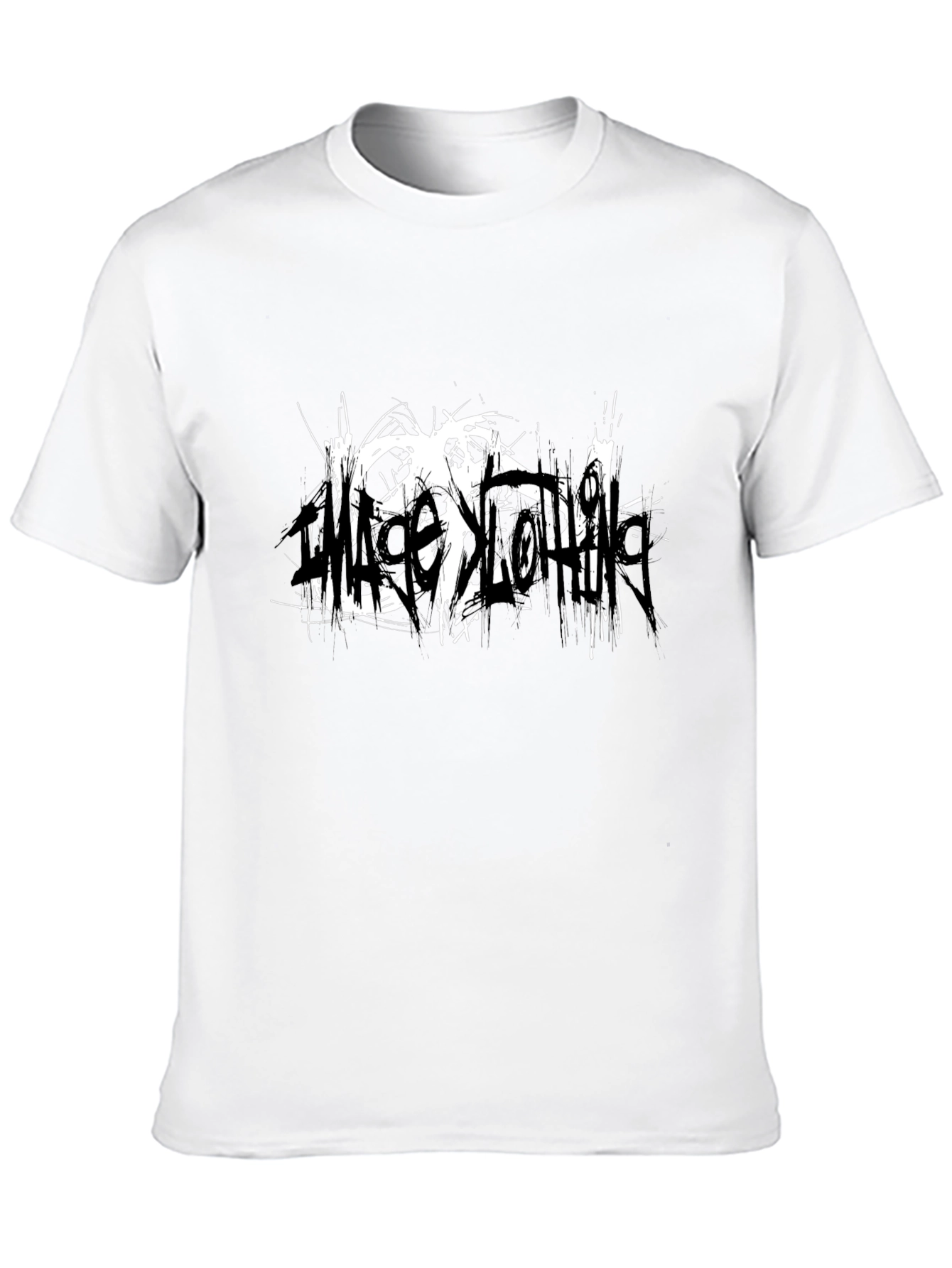 Black T-Shirt with Abstract White Graphic