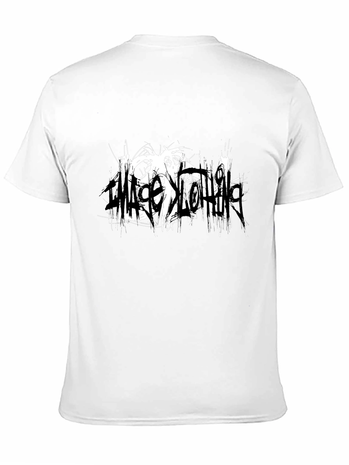 Black T-Shirt with Abstract White Graphic