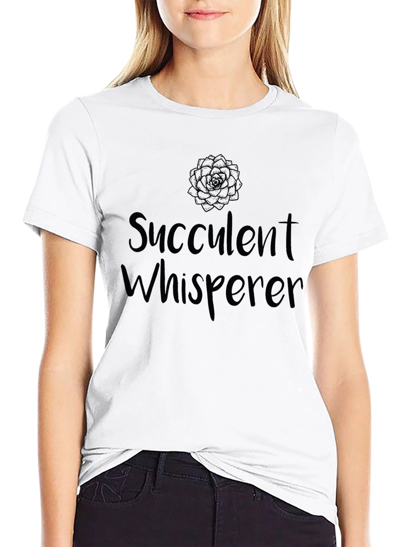 Succulent Whisperer Black T-Shirt Gardener Tee