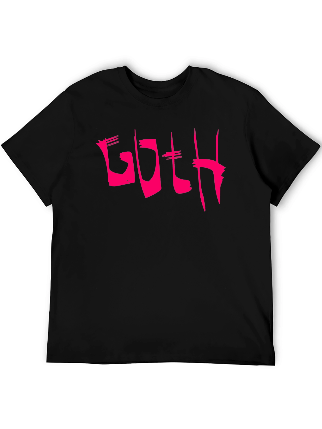 Goth Pink Text Black T-Shirt