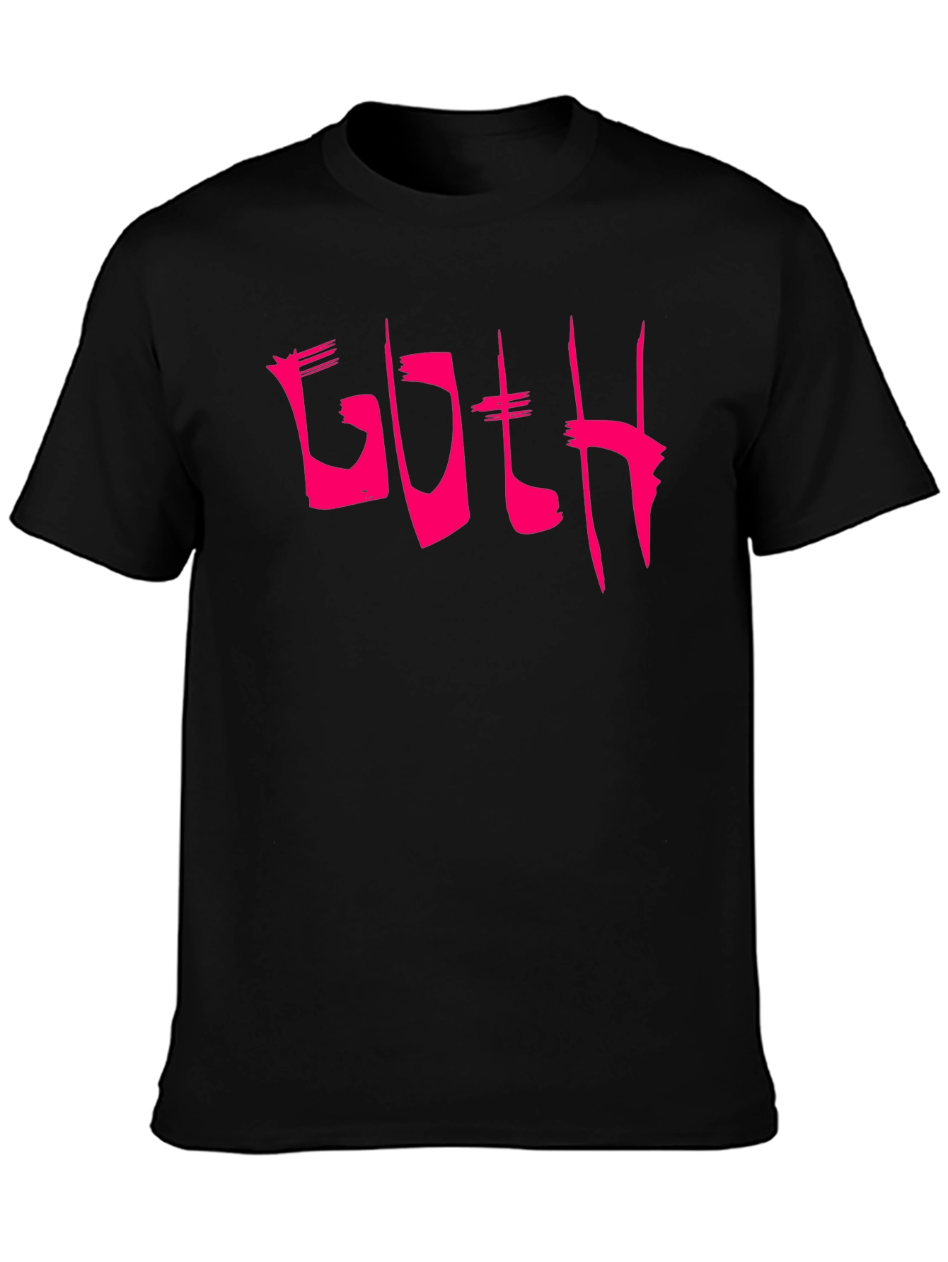 Goth Pink Text Black T-Shirt