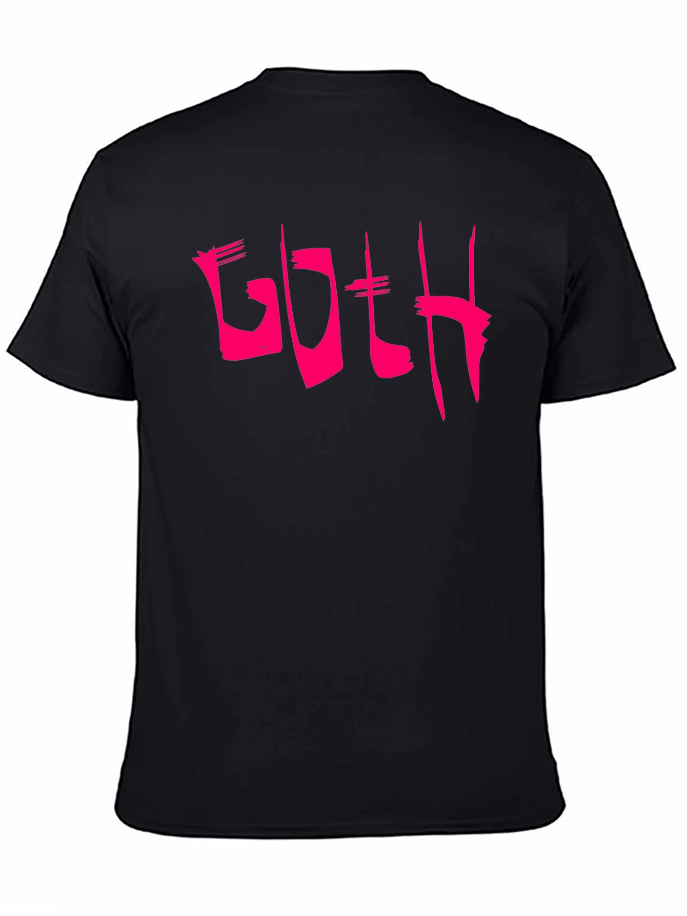 Goth Pink Text Black T-Shirt