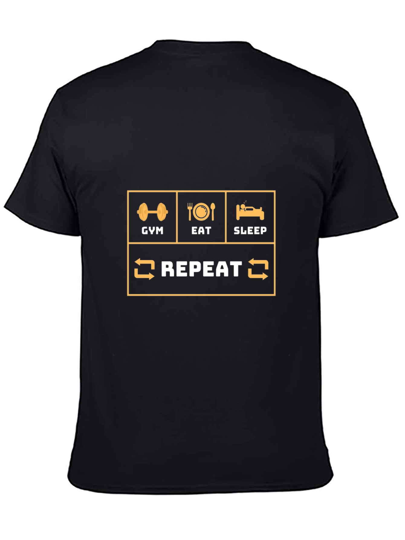 Gym Eat Sleep Repeat Black Graphic Tee