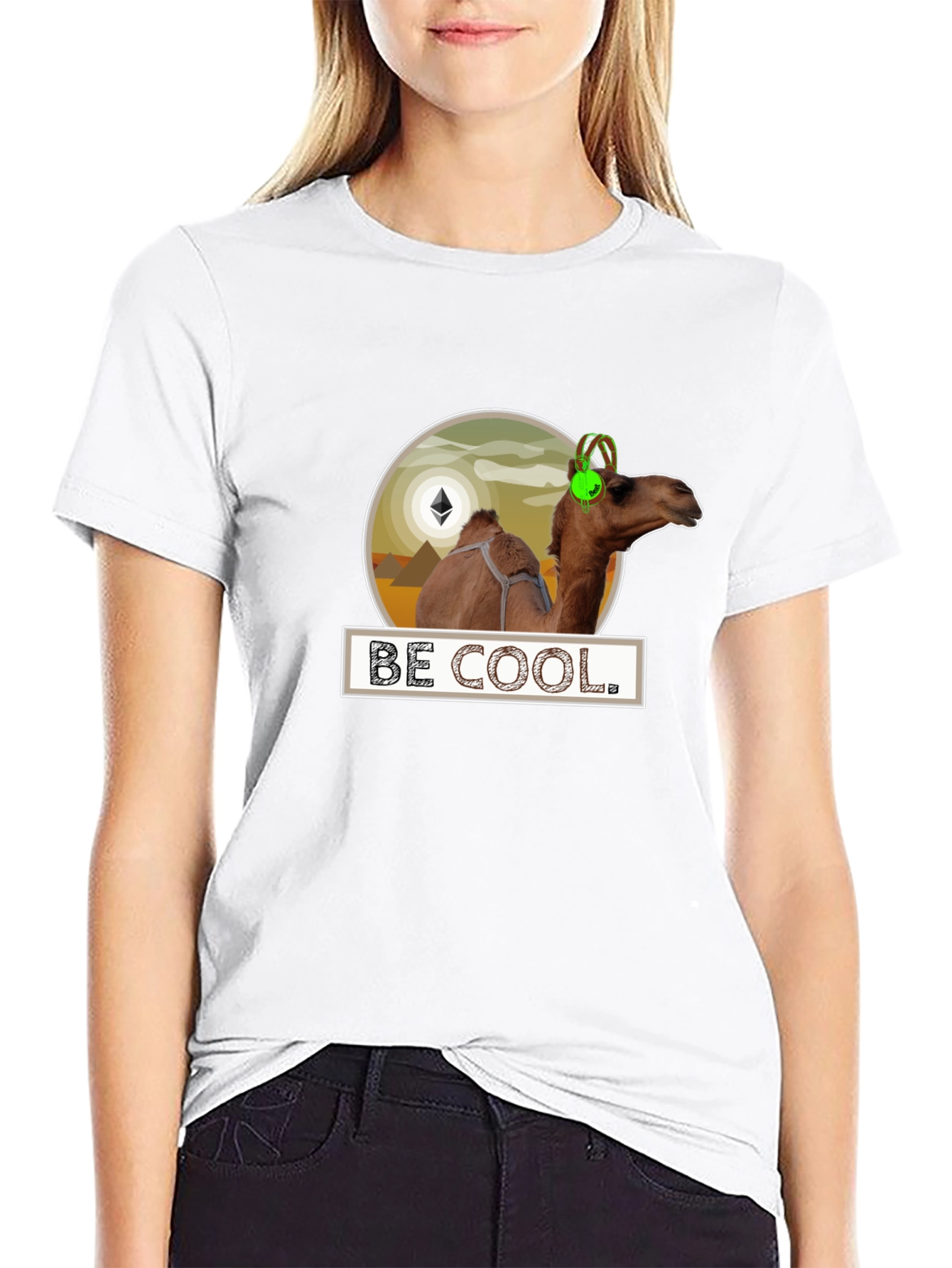 Be Cool Camel Black T-Shirt