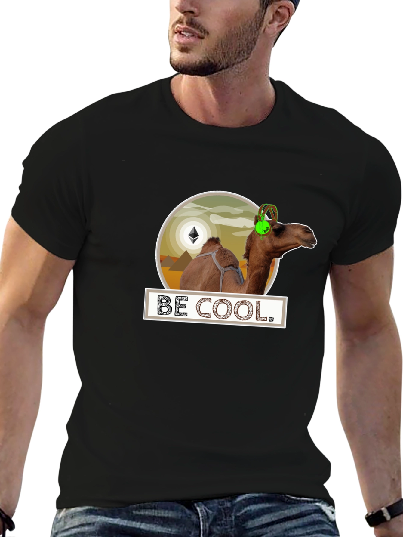 Be Cool Camel Black T-Shirt