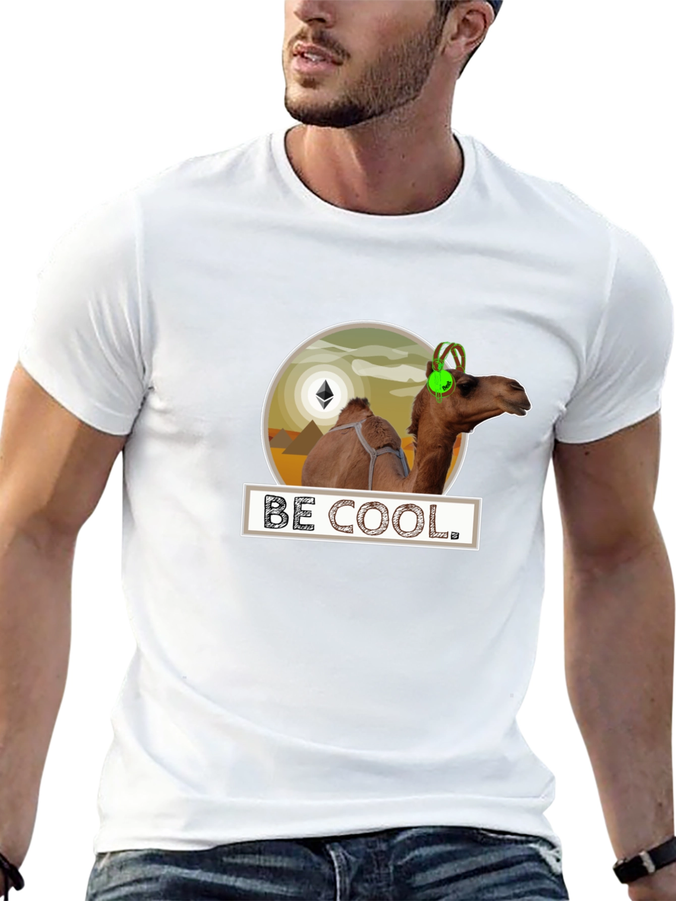 Be Cool Camel Black T-Shirt