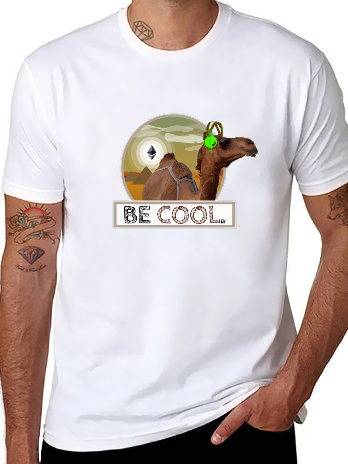 Be Cool Camel Black T-Shirt