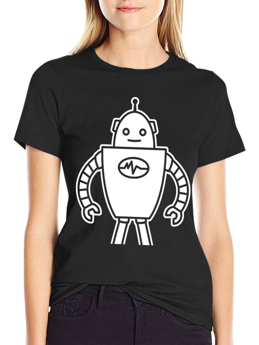 Robot Graphic Tee - Classic Black Cotton T-Shirt