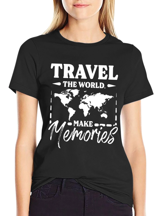 Travel The World Black Graphic T-Shirt