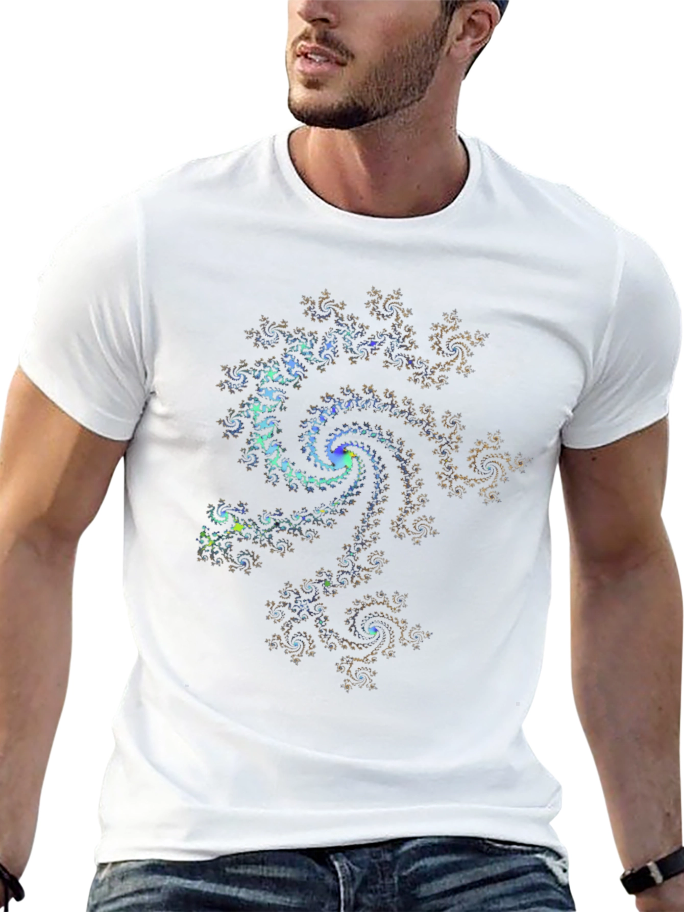 Fractal Spiral Graphic Tee - Abstract Design