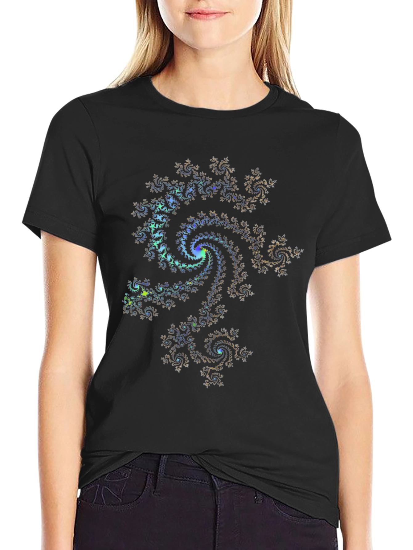 Fractal Spiral Graphic Tee - Abstract Design