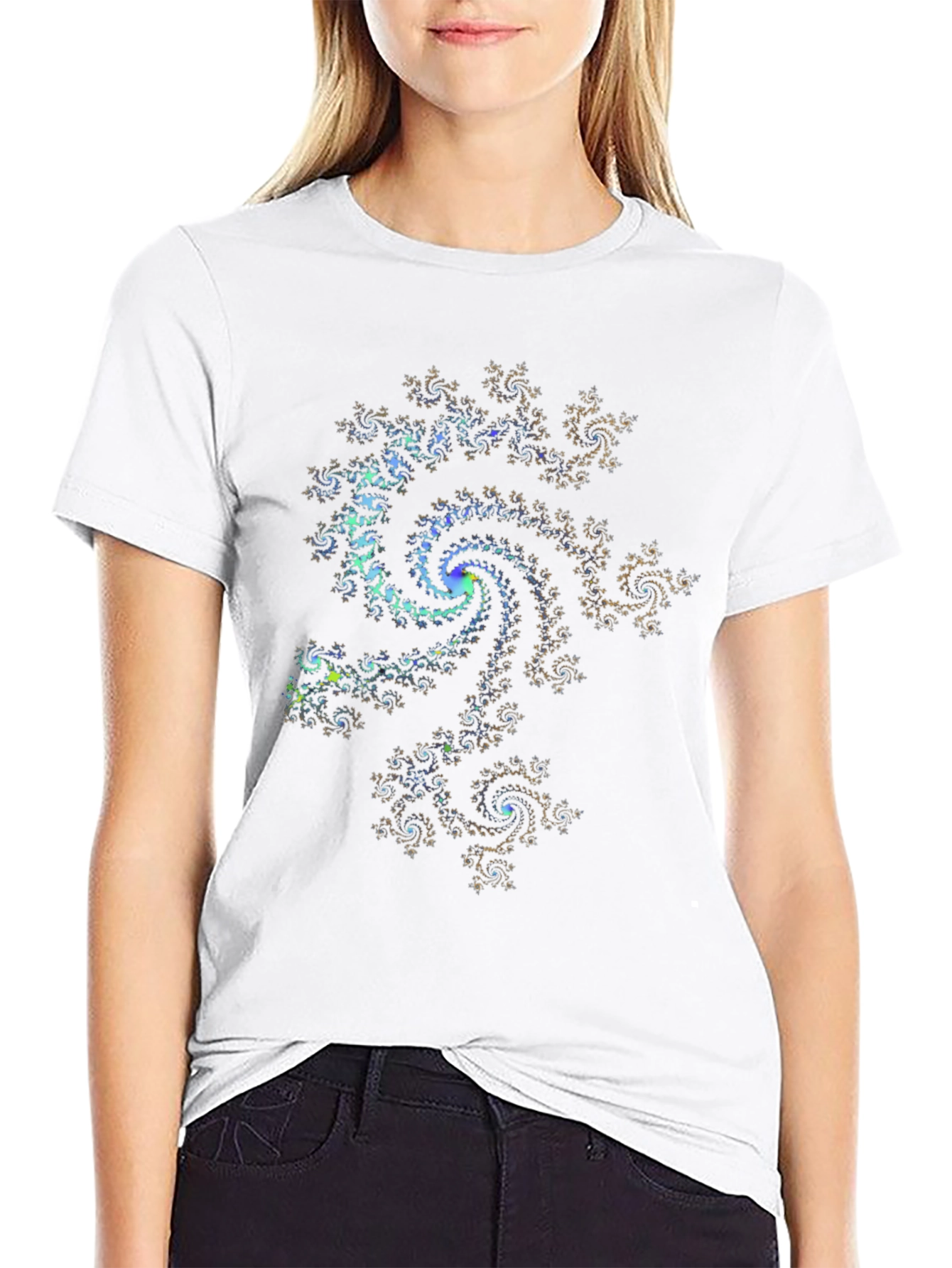Fractal Spiral Graphic Tee - Abstract Design