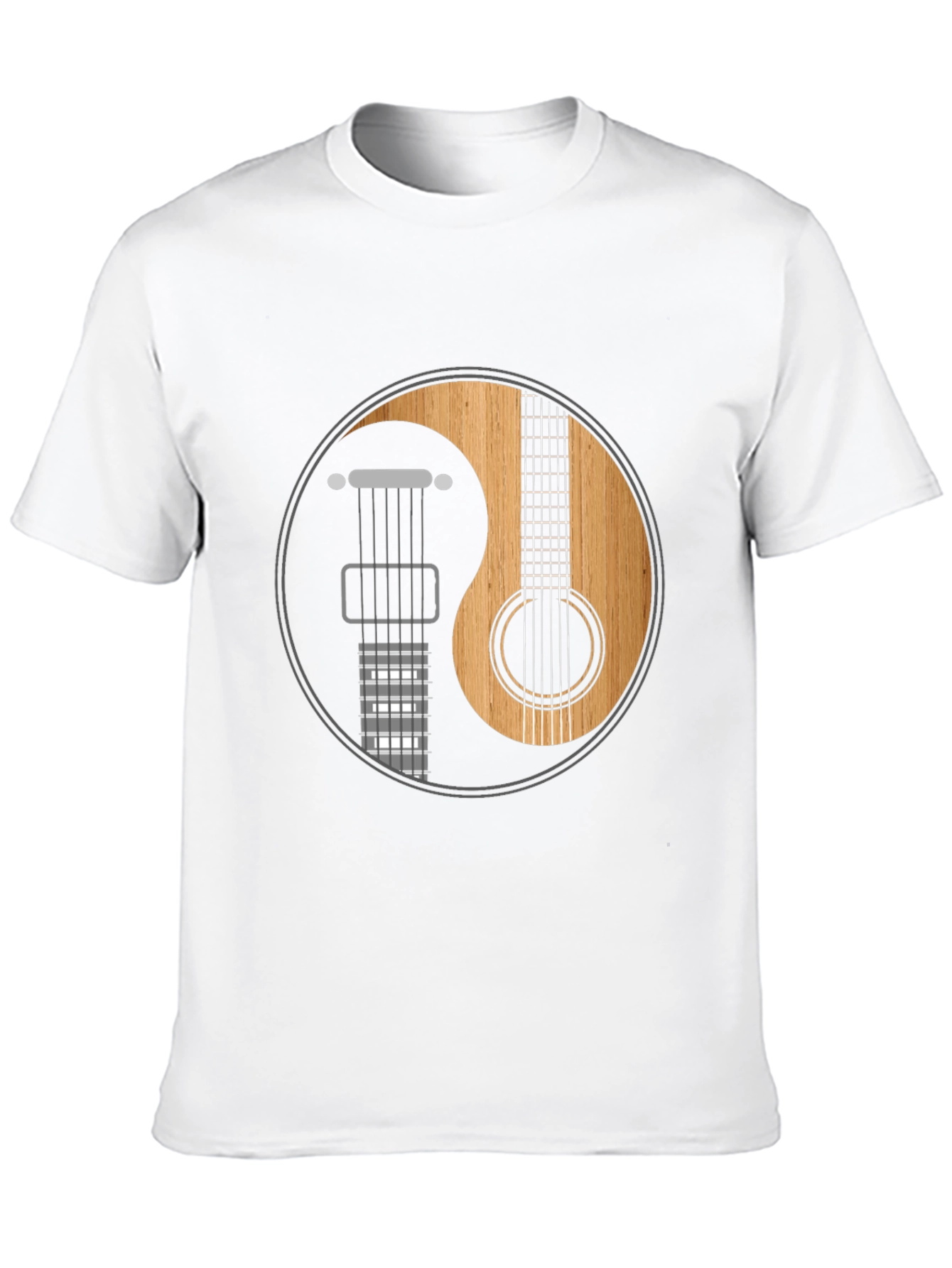 Yin Yang Guitar Graphic Tee - Musical Harmony Shirt